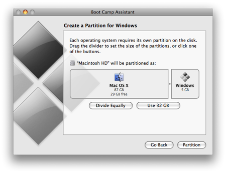 partition mac computer for windows